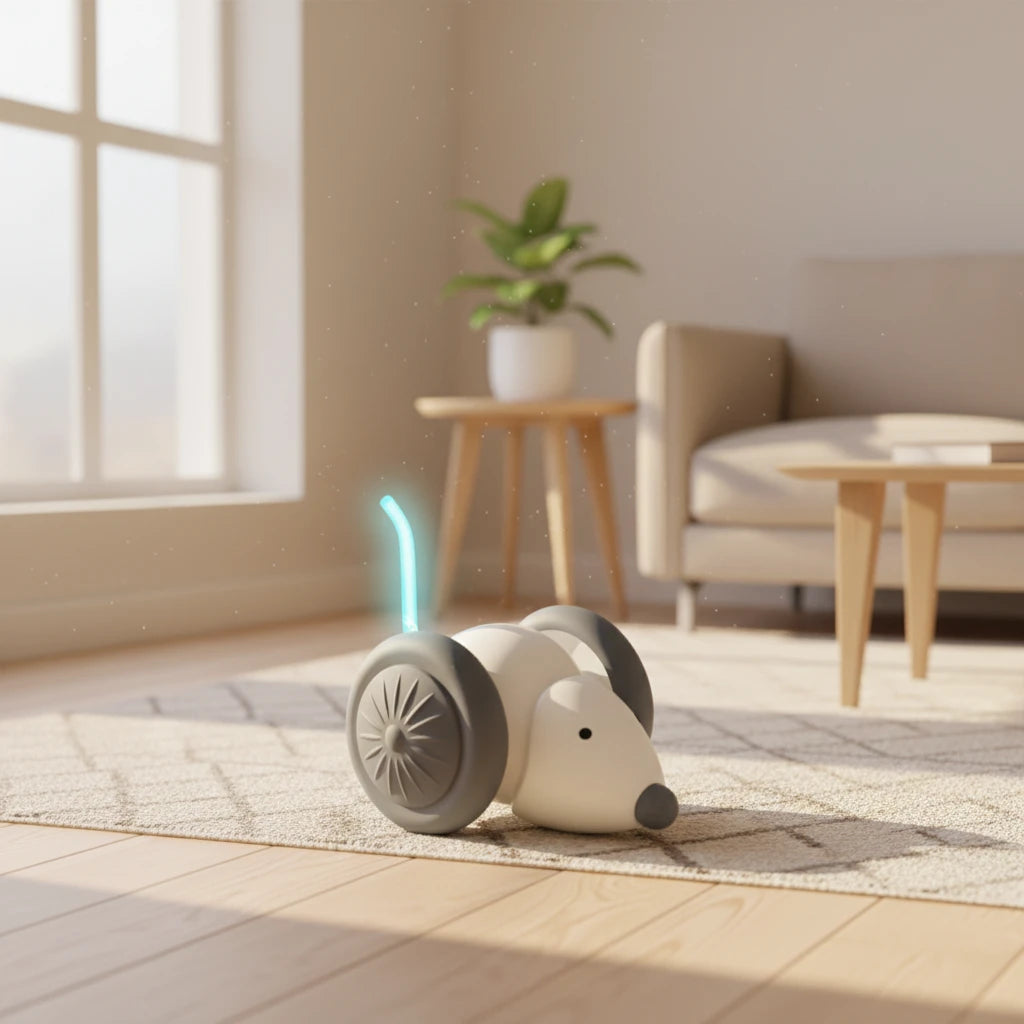 Electric mouse toy close-up white