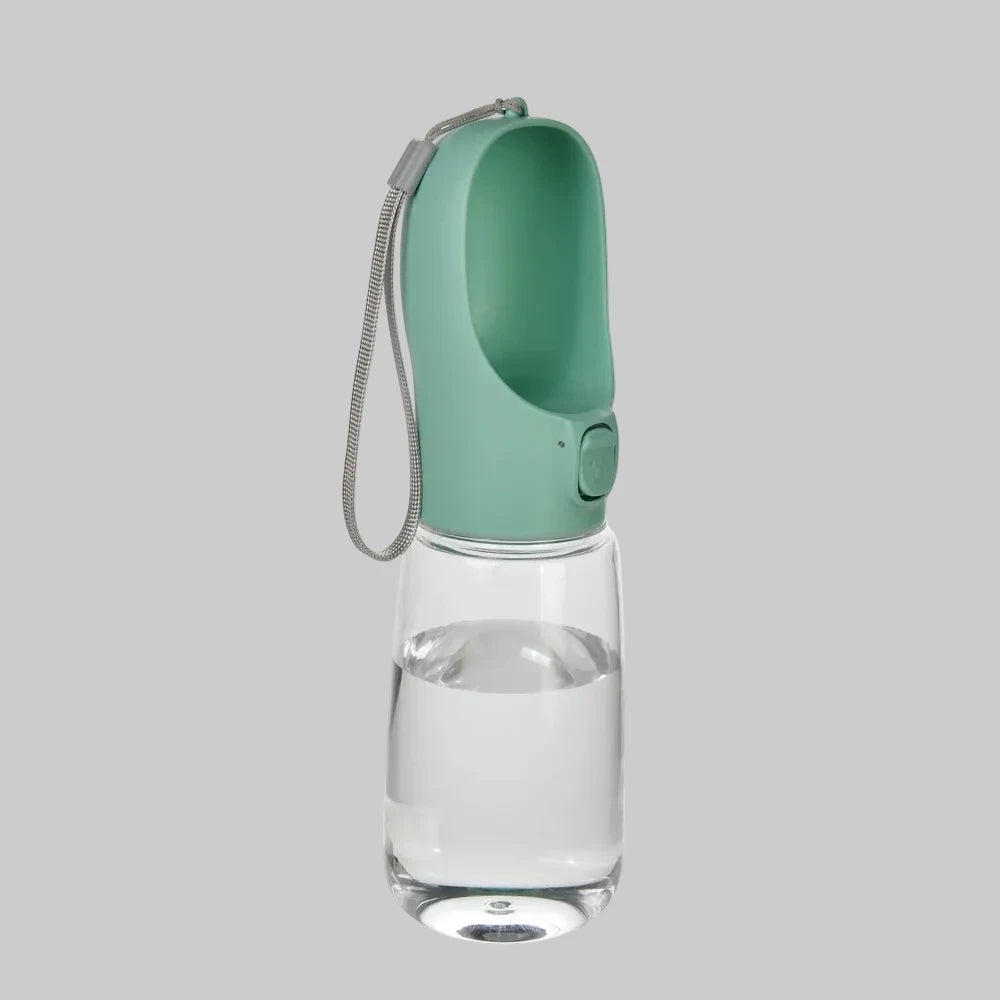 green Portable water bottle with a clear container for dogs travel small and big dispenser outdoor