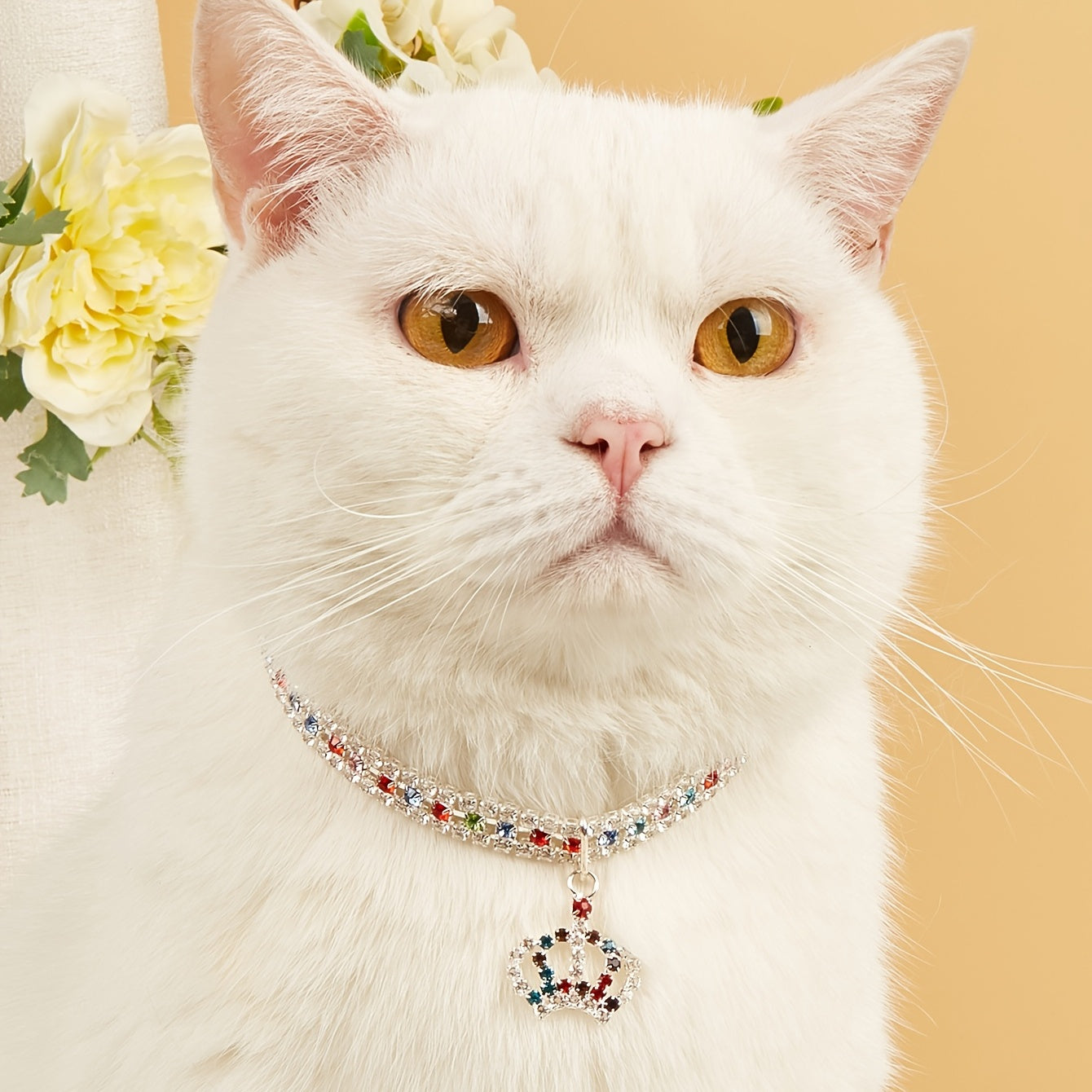 Rhinestone Crown Pet Necklace – Luxury Accessory