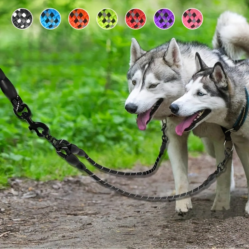Dual Dog Leash for Walking Two Dogs