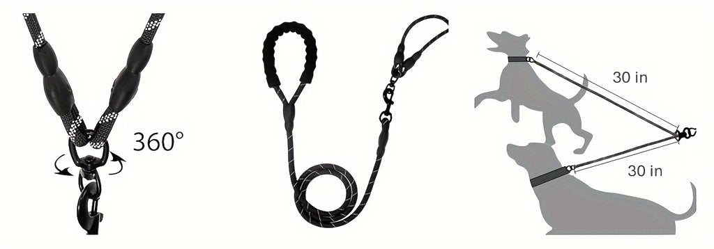 Dual Dog Leash for Walking Two Dogs