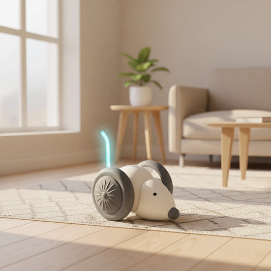 Electric mouse toy close-up white