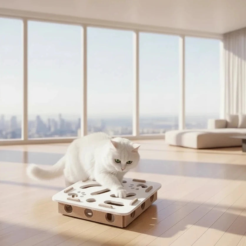 Felt cat puzzle box play