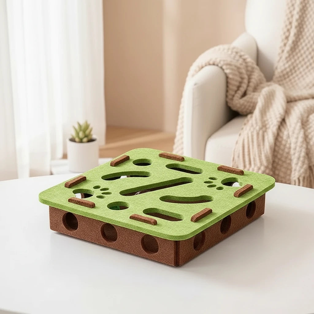 Cat puzzle toy close-up