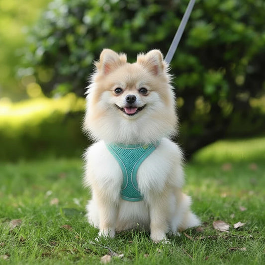 Small dog harness with leash