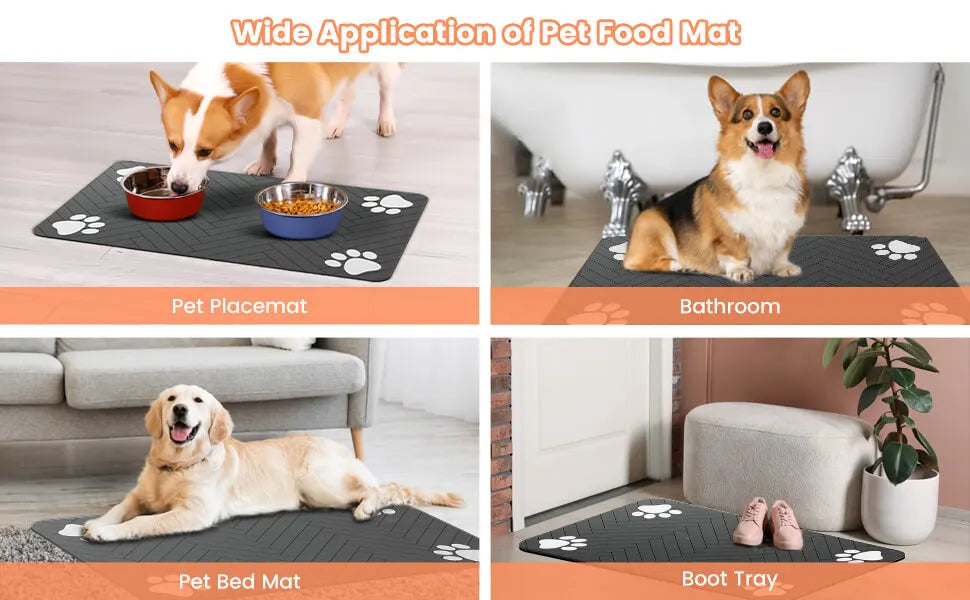 Absorbent Pet Feeding Mat | Non-Slip Food Mat for Pets