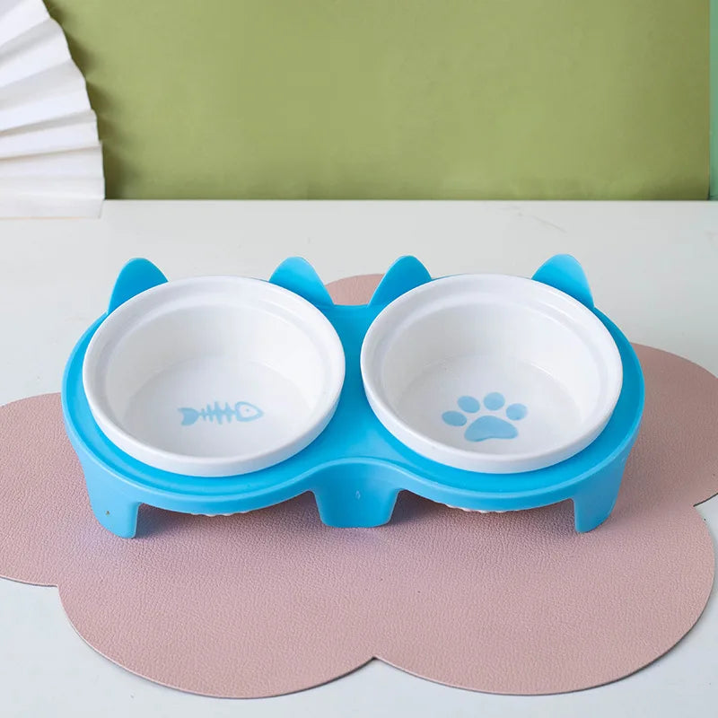 Pet Food and Water Bowl Set for Cats