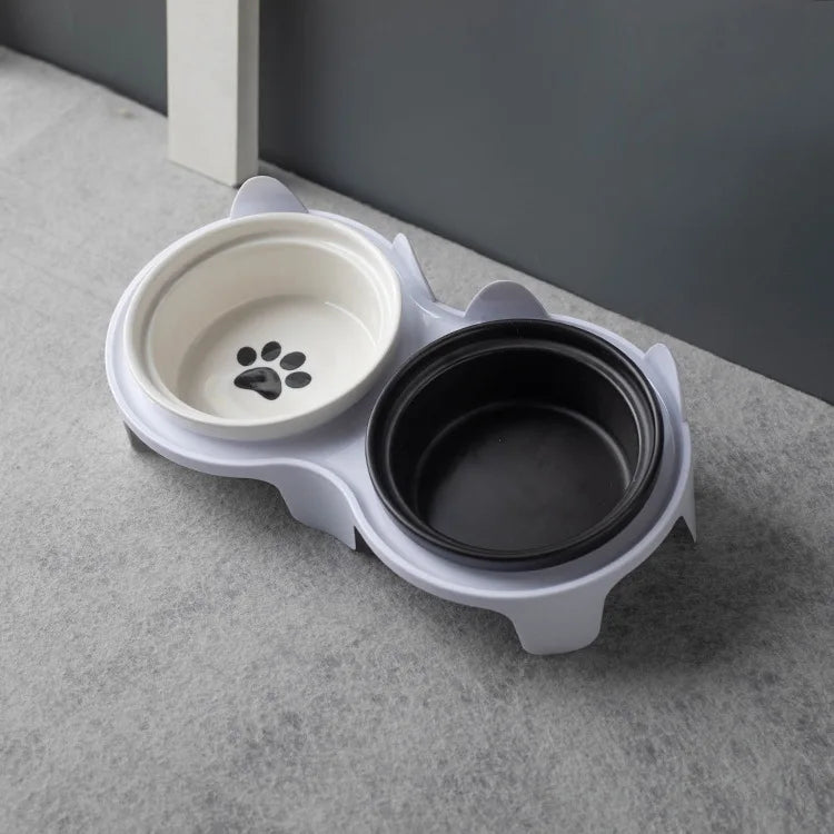 Pet Food and Water Bowl Set for Cats