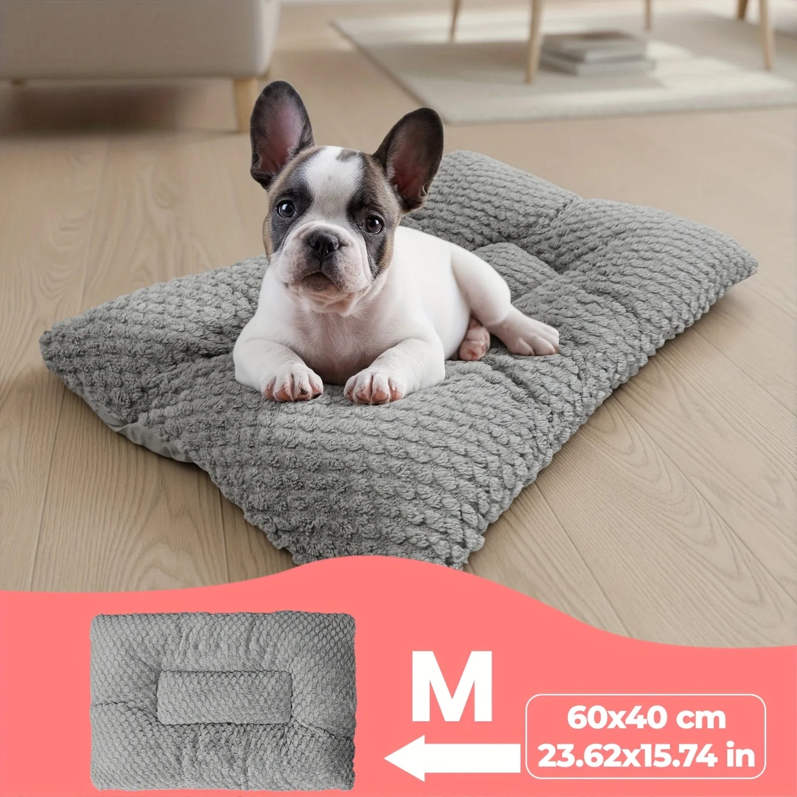 Extra-Large Pet Bed with Raised Edges & Pillow