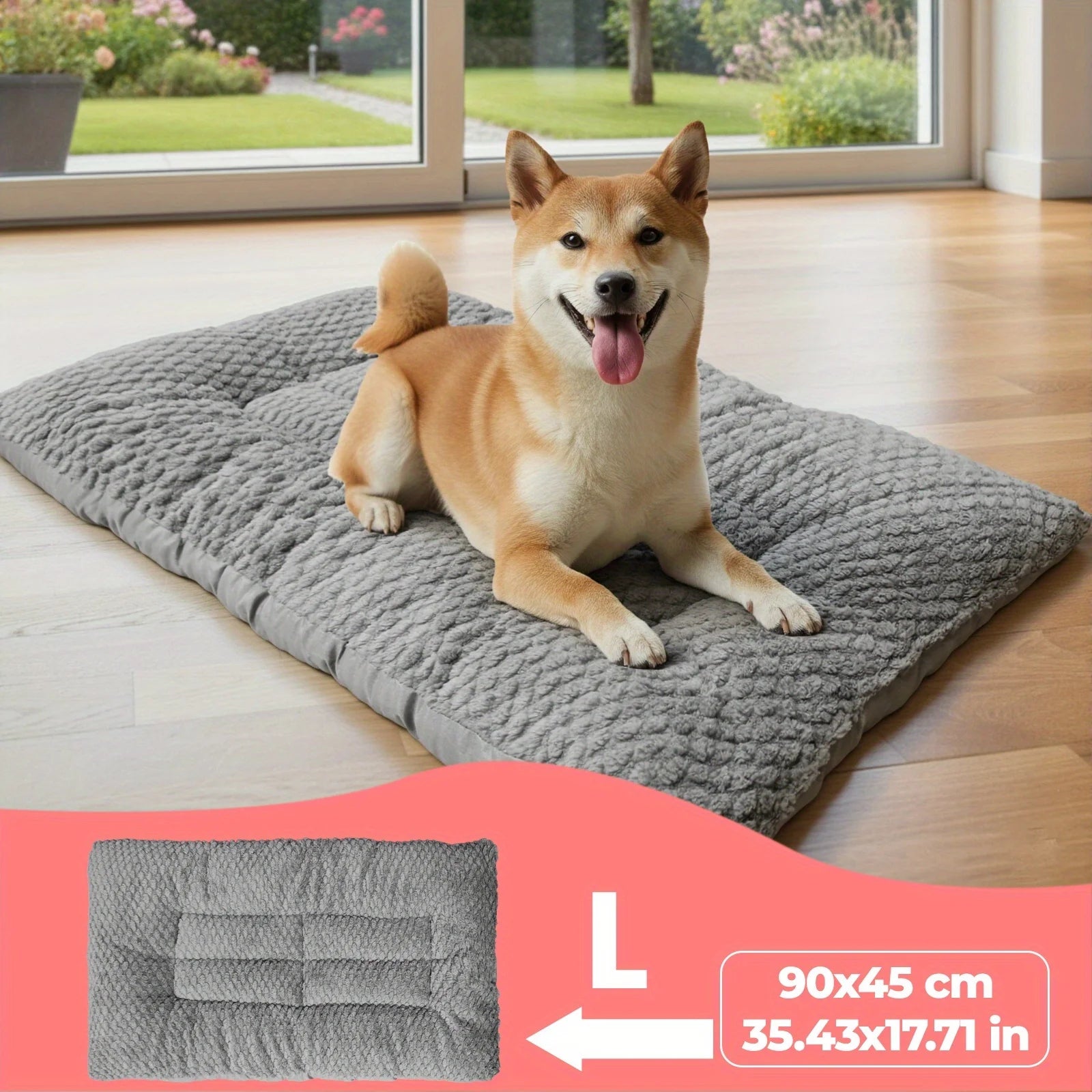 Extra-Large Pet Bed with Raised Edges & Pillow