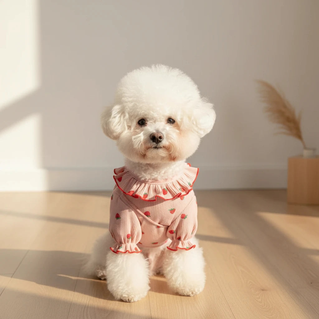 Dog Spring Summer Clothes | Cute Strawberry Breathable Vest
