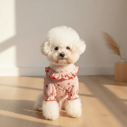 Dog Spring Summer Clothes | Cute Strawberry Breathable Vest