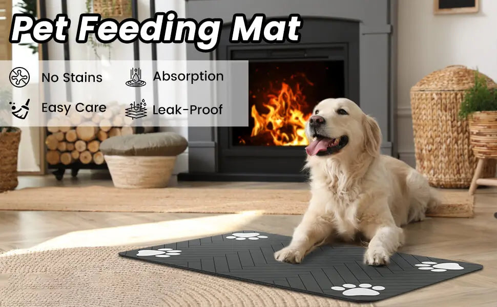 Absorbent Pet Feeding Mat | Non-Slip Food Mat for Pets