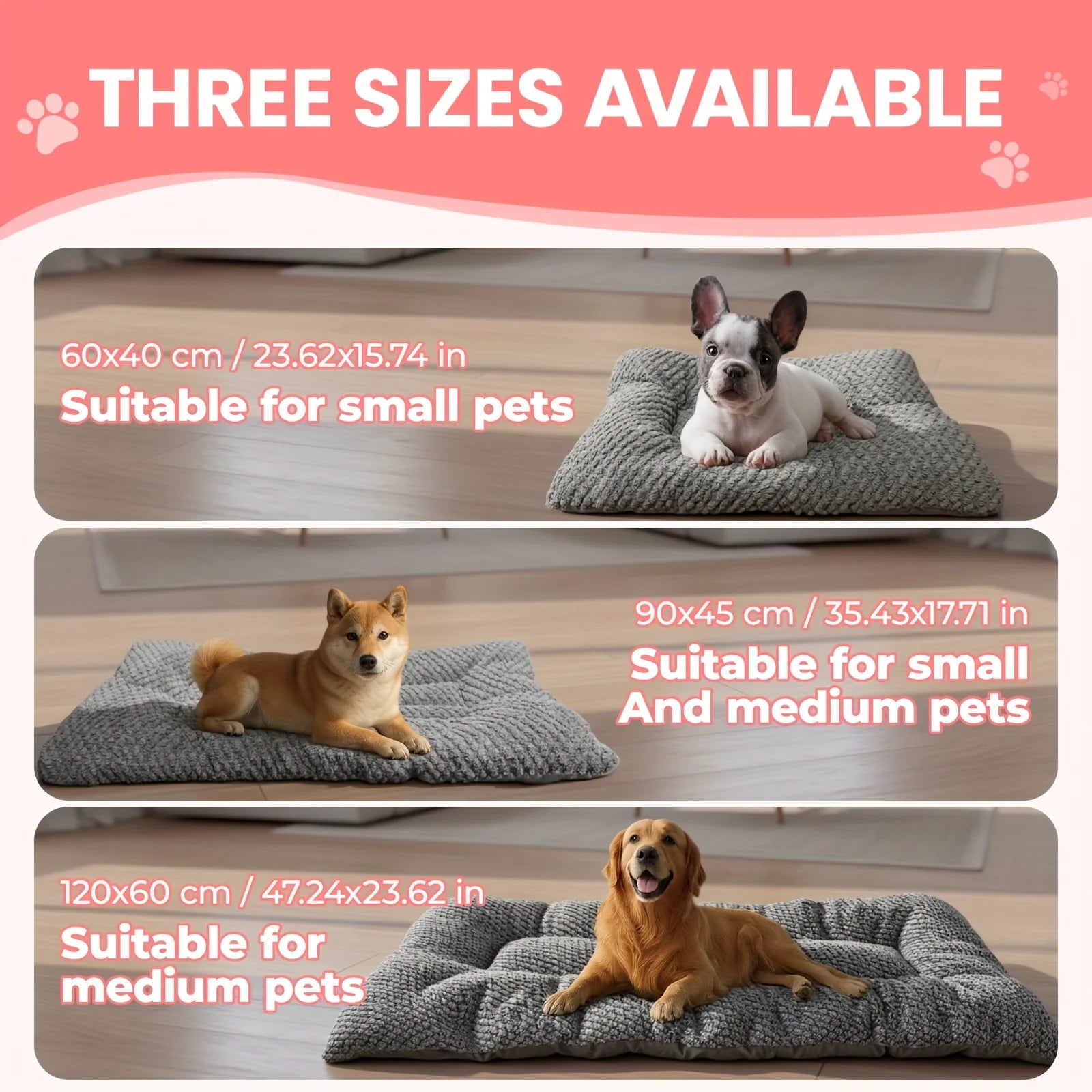 Extra-Large Pet Bed with Raised Edges & Pillow