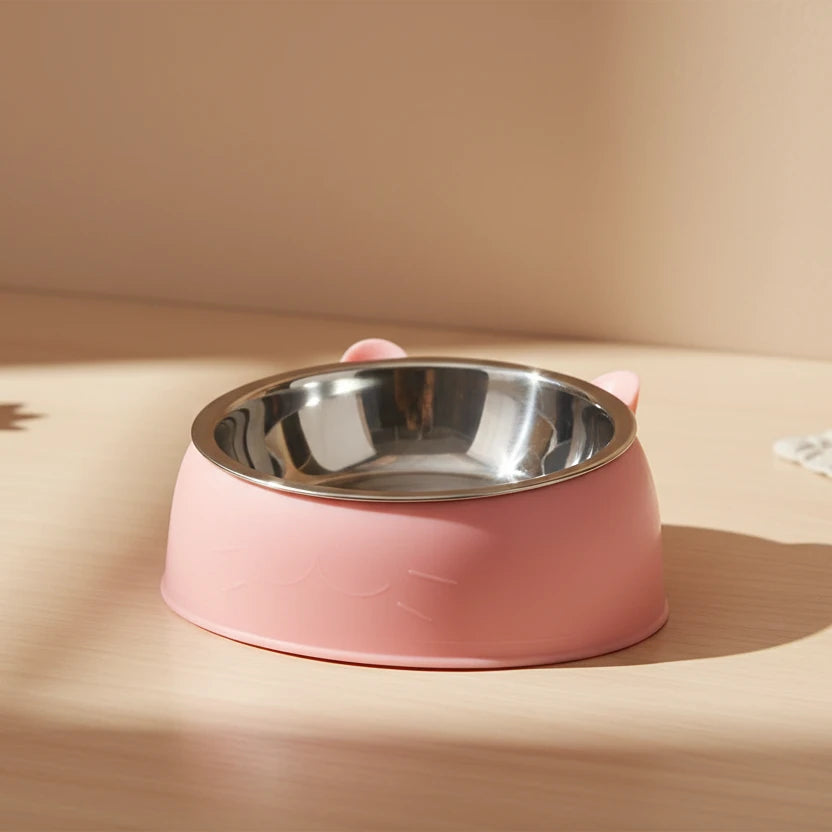Elevated Cat Bowl Tilted | Comfort Feeding