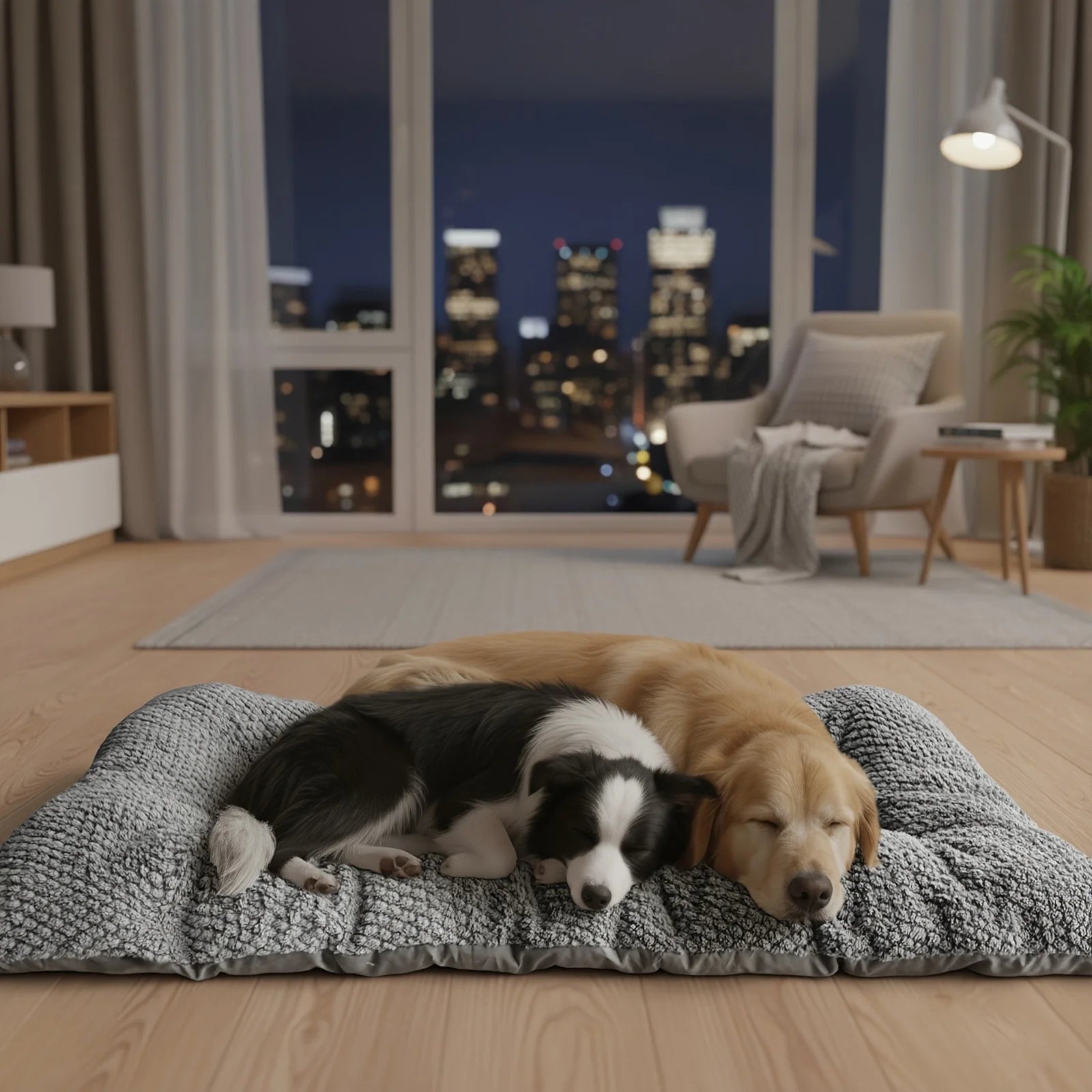 Extra-Large Pet Bed with Raised Edges & Pillow