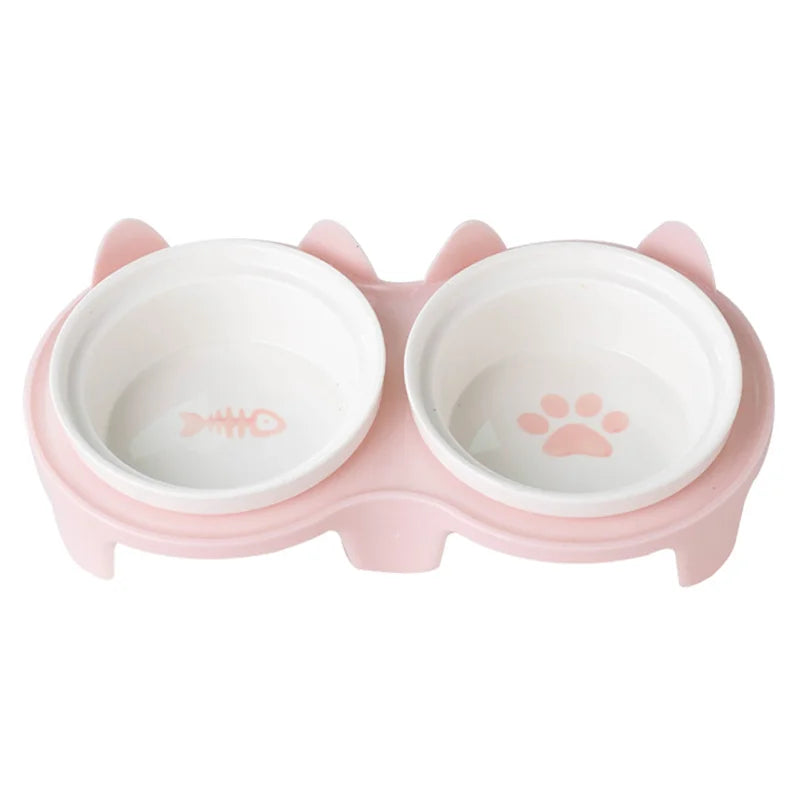 Pet Food and Water Bowl Set for Cats