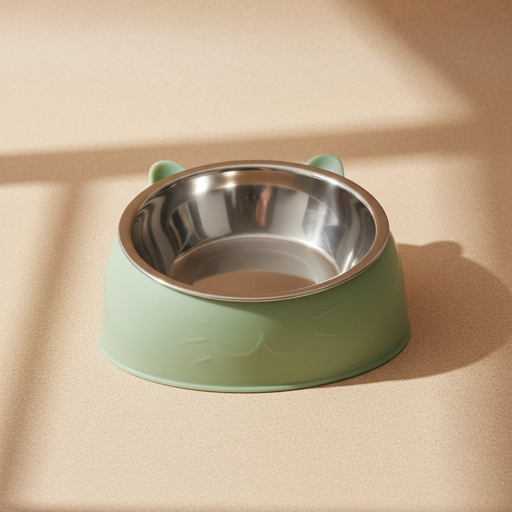 Elevated Cat Bowl Tilted | Comfort Feeding