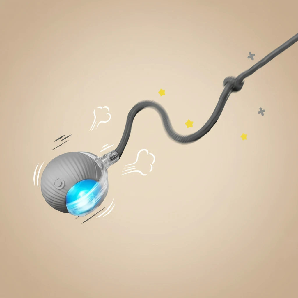 USB rechargeable self moving cat toy close up