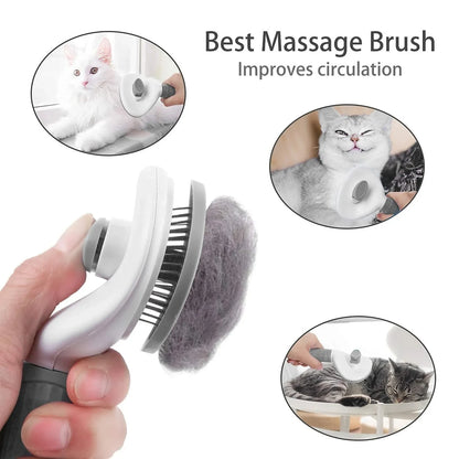 self cleaning dog brush deshedding