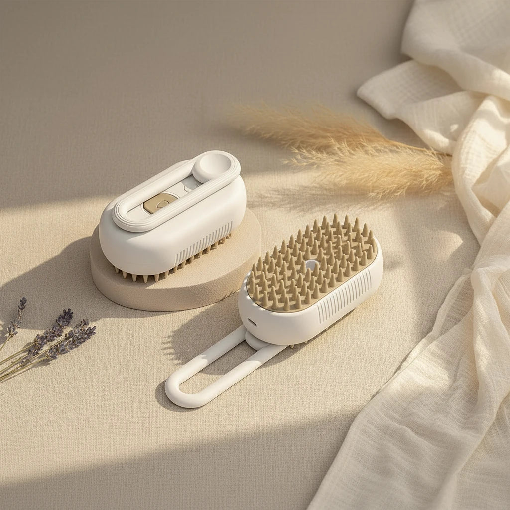 steam cat grooming brush 3in1
