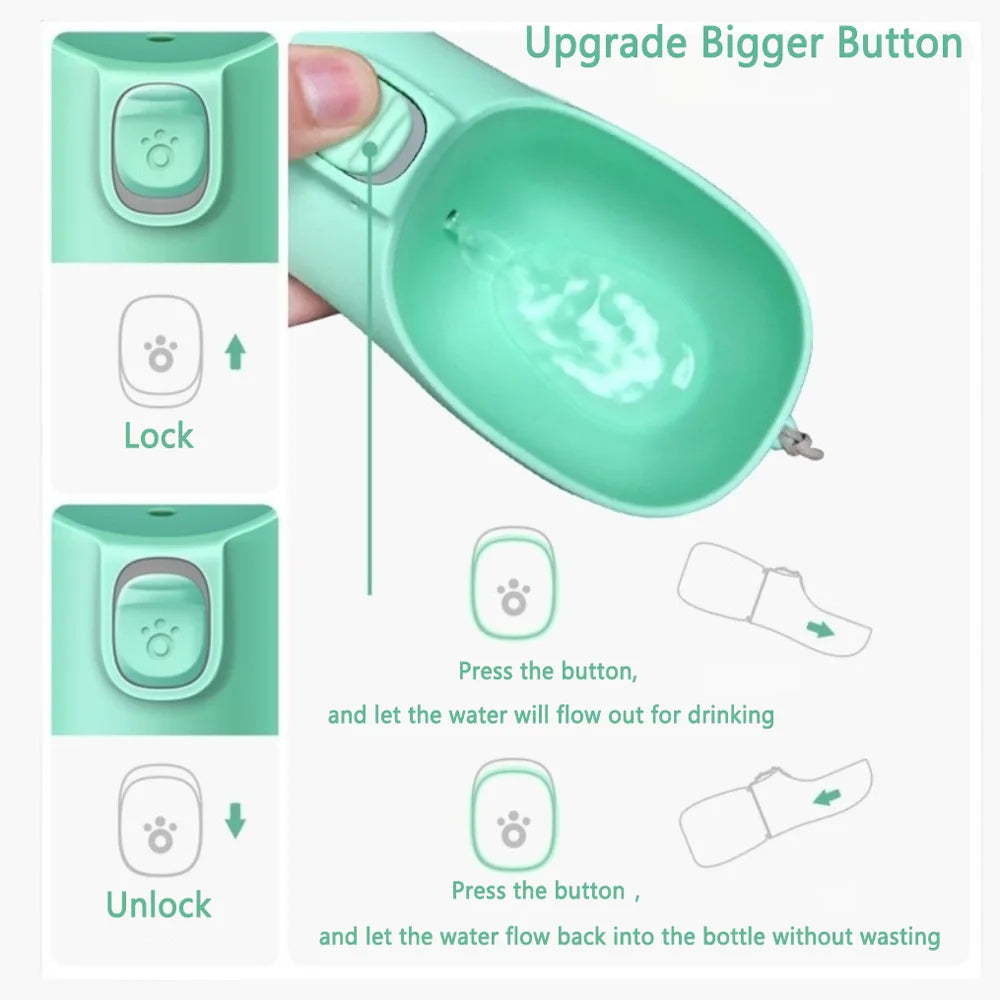 Pet Portable Big Dog Water Bottle for Small Large Dogs Outdoor Hiking Leakproof Puppy Drinking Bowls pink white blue gray black travel accessories