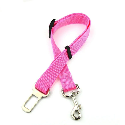 Pink dog leash with metal clip