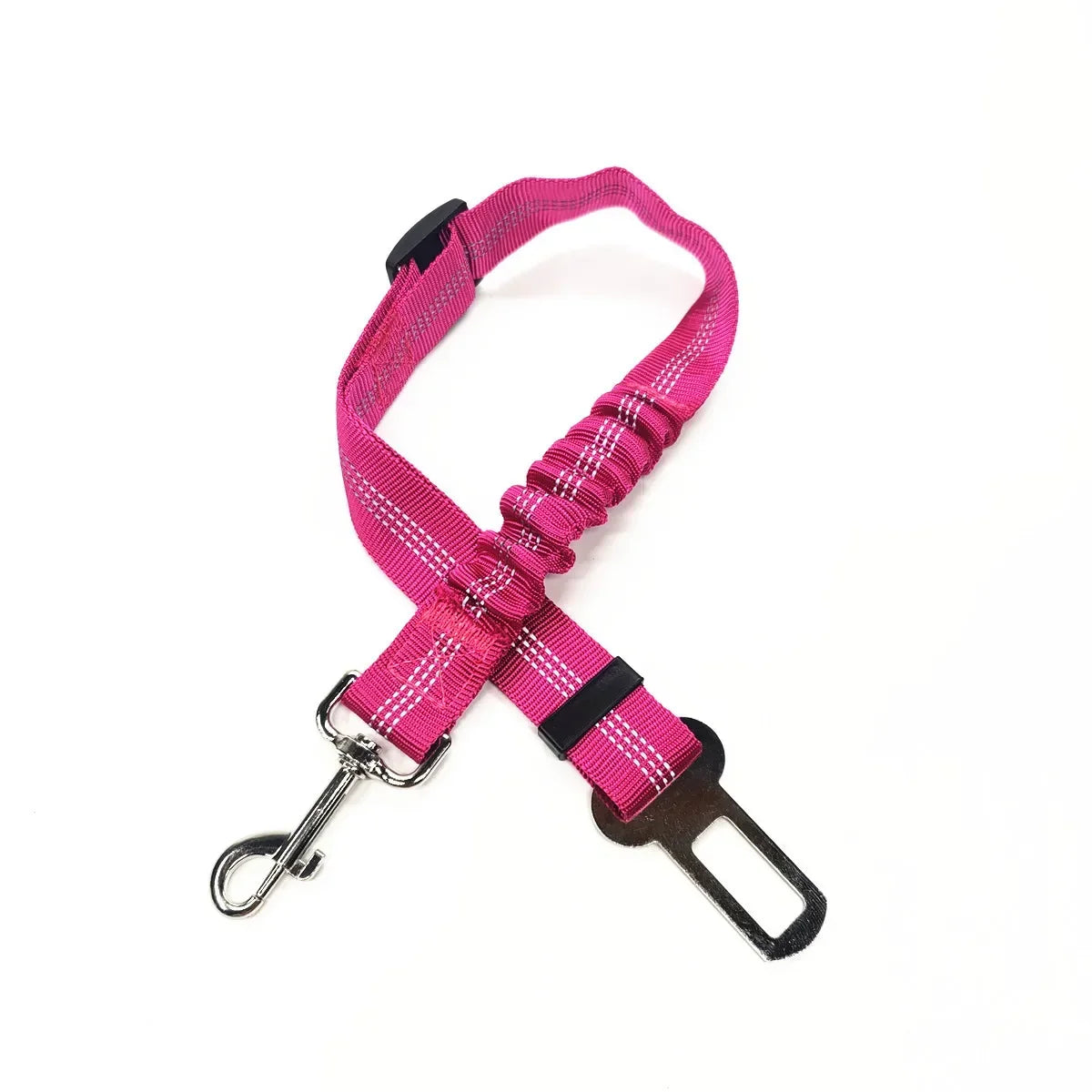 Pink dog leash with metal clip