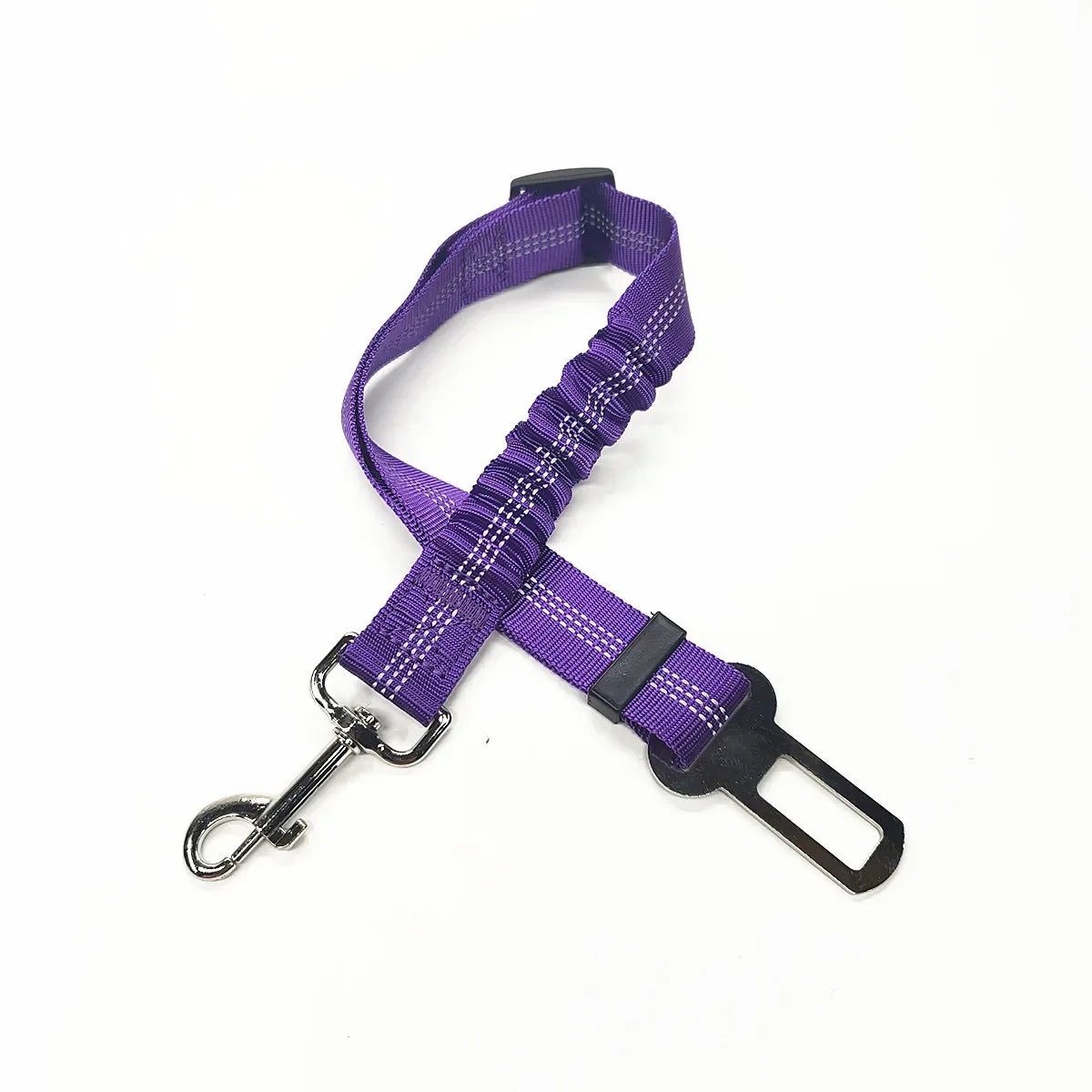Purple dog leash with a black clip 